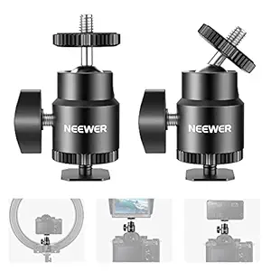 Neewer 1/4 Camera Hot Shoe Mount with Additional 1/4 Screw 4-Pack, Mini Ball Head Cold Shoe Mount Adapter for Cameras, Camcorders, Smart Phone, Video Light, Microphone, Ring Light - ST36