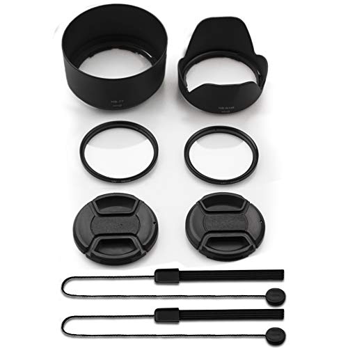 kinokoo Kit de Accesorios de Lentes de cámara de Filtro UV de 55mm y 58mm para Nikon D5600/D5300/D3400/D3500, Lentes Reversibles de 55mm y 58mm + 2 Tapas de Lentes, Kit de Pantalla de Lente(F)