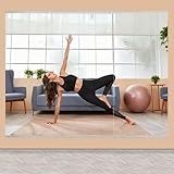 BOOLUU 3 PCS Tempered Glass Home Gym Mirror 48 x 24 Inch (Each), Full Length Wall Mounted & Frameless Full Mirror for Gym, Yoga Studio, Dancing Studio