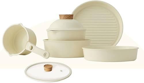 Sodam - Juego de utensilios de cocina con tapa transparente (6 unidades)