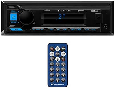 Planet Audio P350MB Car Audio Stereo System - Single Din, Bluetooth Audio and Calling Head Unit, MP3, USB Audio, USB Charging, AUX Input, AM/FM Radio Receiver, No CD Player, Hook Up to Amplifier