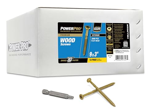 Image of Power Pro Premium Exterior Wood Screws, #9 x 3 Inch All-Purpose Deck Screws for Outdoor Projects, T-25 Star Bit Included, Bronze, 2000 Pieces | 967778V4