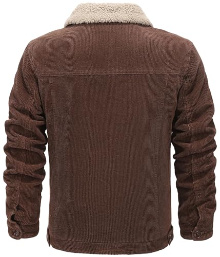 Men's Sherpa Lined Corduroy Jacket Casual Thickened Winter Warm Fleece Jacket Coat2