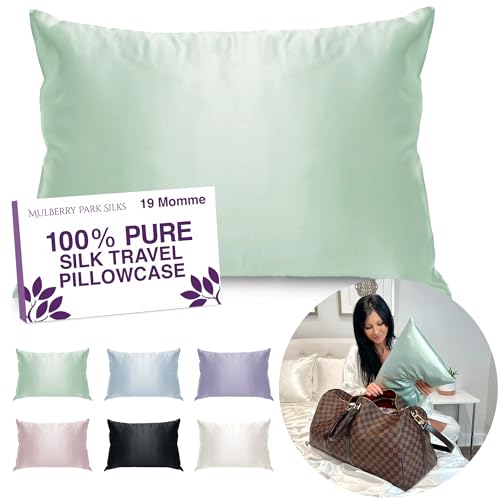 Mulberry Park Silks 19 Momme – Funda de Almohada de Seda 100% Pura – sobre Clusure – Certificado Oeko-Tex