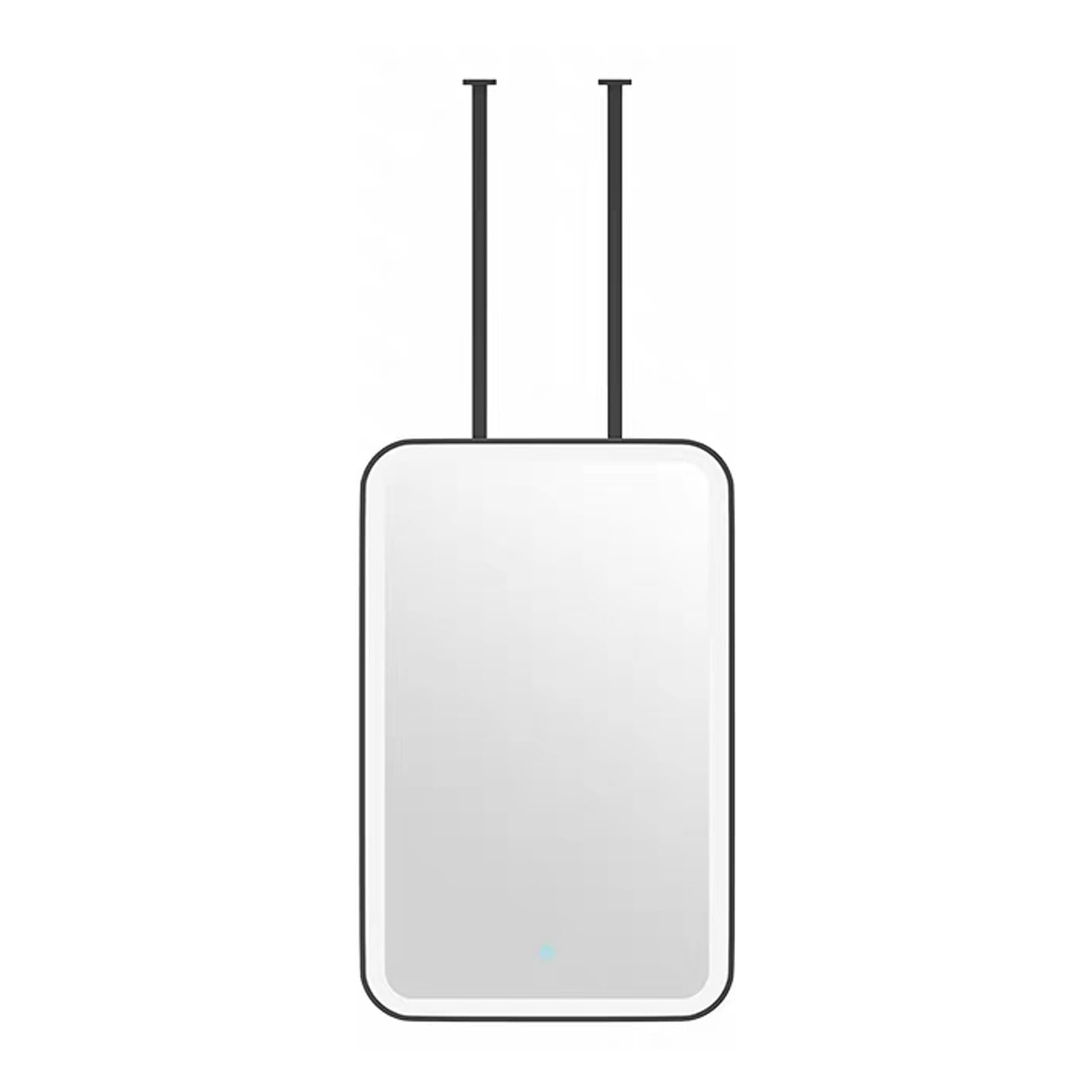 FGXHHS Rectangle LED ｜Black Metal Hanging Lighted Mirror Wall Mounted Vanity with 3 Colors Dimmable｜Ceiling Suspended Mirrors for Home Décor(50cmx70cm)
