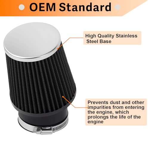 Image of 212cc Upgraded Air Filter Adapter Kit for Predator 196cc 212cc for Baja Motorsports MB165 for Coleman BT200X CT200U KT196 6.5Hp Clone Engine Mini Bike Go Kart -Black