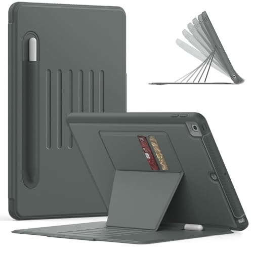 Étui iPad 10.2 pouces pour 9e 8e 7e génération coque grise avec porte-crayon