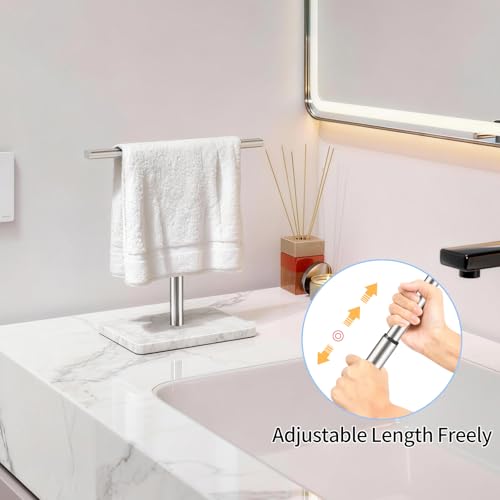 Hand Towel Holder Stand, T-Shape Adjustable 9.06"-17.68", Brushed Nickel - image 7
