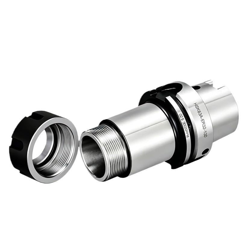 Portaherramientas de alta velocidad de acero inoxidable HSK63A 50A | Cabezal de herramienta de centro de mecanizado de equilibrio dinámico de alta precisión ER16 20 25 32(HSK63A-ER25UM-160L)