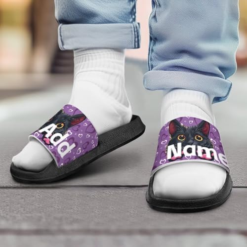 Image of Unisex Slides for Girls Boys Comfortable Slippers Slides Non-slip Shower Shoes House Fashion Thick for Indoor & Outdoor Gifts