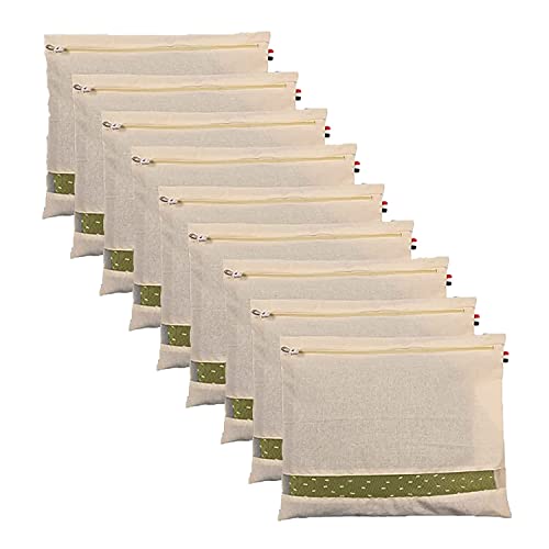 Image of Cotton Saree Bags | Covers for Storage Big size single with Zip Closure for Clothes Bags and Wardrobe Organizer with Transparent mesh window (16 x 14 Inches) (9bag)