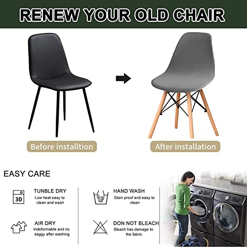 Sankecaao Shell Chair Cover Velvet, Stretch Mid Century Modern Dining Chair Covers Soft Reusable Armless Chair Cover For Banquet Kitchen Home Decor -Pink-4 Pieces #TOP6