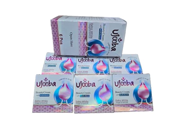 Ujooba Beauty Cream with Multivitamin | Extra White Magical Formula for Fairness & Acne | Hydrating & Brightening Face Cream | 6 Pcs Set | Daily Use Whitening Cream
