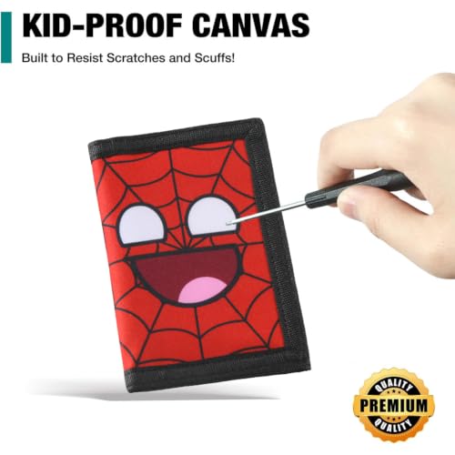 Image of Kids Wallet for Boys Teen, Little Boys Wallet for Kids Ages 4-5-6-7-8-9-10-12, Spider Youth Wallets with Zipper Coin Pocket, Tri Fold Child Childrens Wallet for Christmas Birthday Gift Ideas