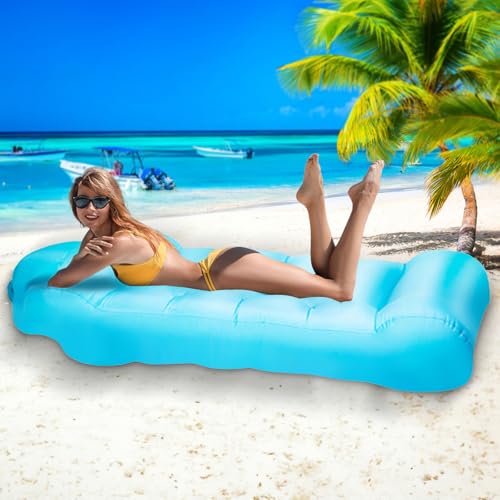 iCapeson Inflatable Couch, Inflatable Chair Camping Accessories for Camping Pool Beach, Portable Lightweight Air Mattress, Easy Setup Inflatable Lounger for Hiking, Beach Chair and Music Festivals