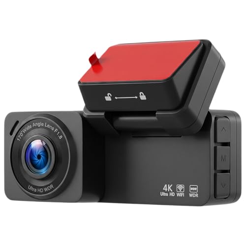 VECHTEL Cámara de salpicadero dual 4K/2,5 K, gran angular delantera de 170°, trasera de 120°, pantalla de 3,16 pulgadas, sensor G, protección contra colisiones, grabación en bucle y visión nocturna