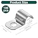 100 PCS 1/4 Outdoor Cable Clips with One-Hole, Stainless Steel Outdoor Wire Clips for Fixing Wires, Cable Clamps for Wall Mounting Wire Management