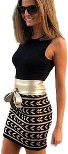 Sexy Women Classic Slim Fit Bodycon Mini Dress (L, Black)