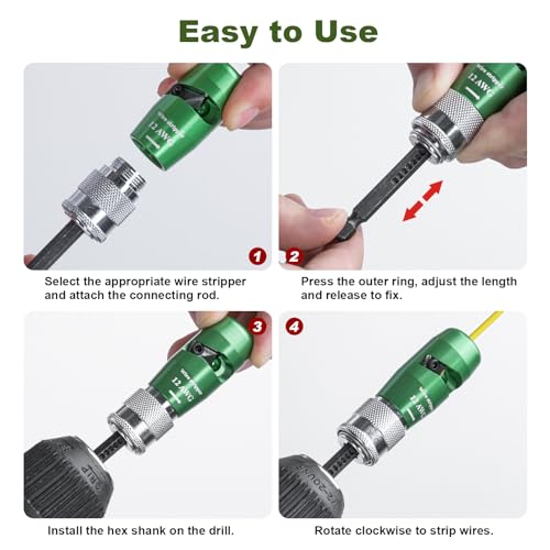 Image of Wire Stripper Twister Tool for Drill, 2026 Upgraded Wire Stripping Tool & Wire Twisting Connector for Cutters 6-14 AWG, 8 In 1 Professional Electrician Wire Nut Twister Stripping and Twisting Tool