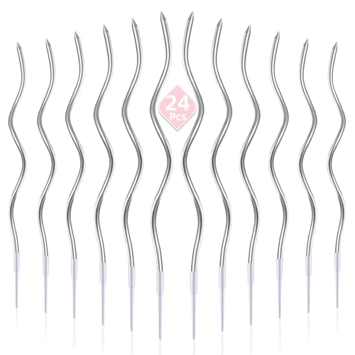 Phd Cake 24-Count Silver Spiral Long Thin Birthday Candles thumb #3