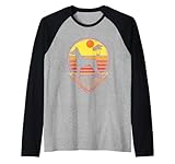 dobermann dog retro sunset classic vintage 80s dogs lovers maglia con maniche raglan