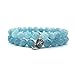 Produktbild KARDINAL WEIST Aquamarin Armband, Edelstein Perlen, Kraftstein Schmuck für Damen und Herren, Chakra - Glücksbringer - Freundschaft (M, Aquamarin - Doppelpack)