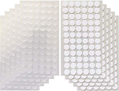 Arlent Transparent Diameter Sticky Back Thin Clear Dots with Adhesive Hook & Loop Coins Tapes (1.5cm/216pairs)