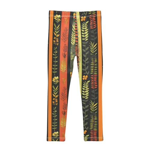 Stripes Flower Tropical Leaf Girls Casual Leggings for Kids Printed Long Pant Bottoms Stretch and Soft2