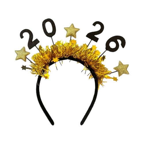 Cerchietto per capelli per Capodanno, 2026, con glitter, per feste, Natale, compleanno, carnevale, feste in maschera