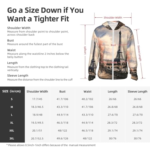 UPF 50+ Sun Protection Hoodie Long Sleeve Vintage Style Eiffel Tower Paris Sun Shirt Rash Guard Fishing Shirts for Men2