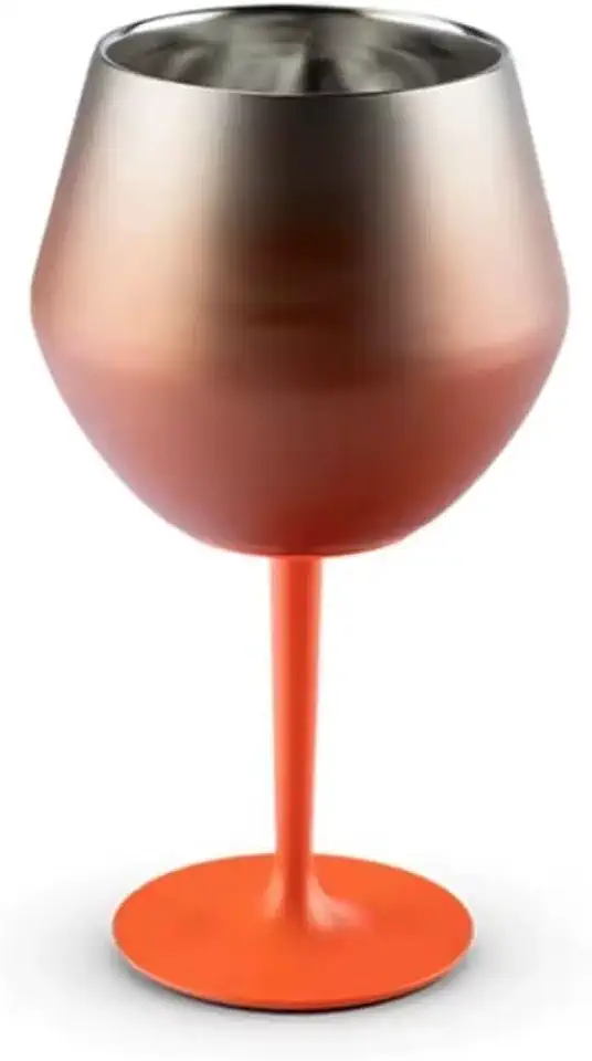 Taça Térmica Inox 2 em 1, 400ml, Copo ou Taça com Haste Removível, Isolamento a Vácuo, Elegante (LARANJA)