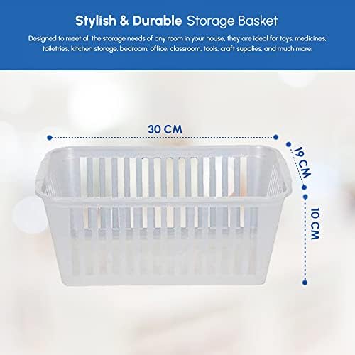 Plastic Handy Basket Storage Basket Great for Bathrooms,Bedroom and Kitchen-30CM-(CLEAR) (10)