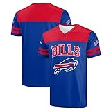 FOCO NFL Men's Officially Licensed Primary Logo Team Color Wordmark Game Day V-Neck Football Jersey - Buffalo Bills - Blue - (Large)