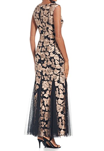 Image of Alex Evenings Women's Long Length Fit and Flare Mother of the Bride Dress with Godet Detail (Petite and Regular Sizes)