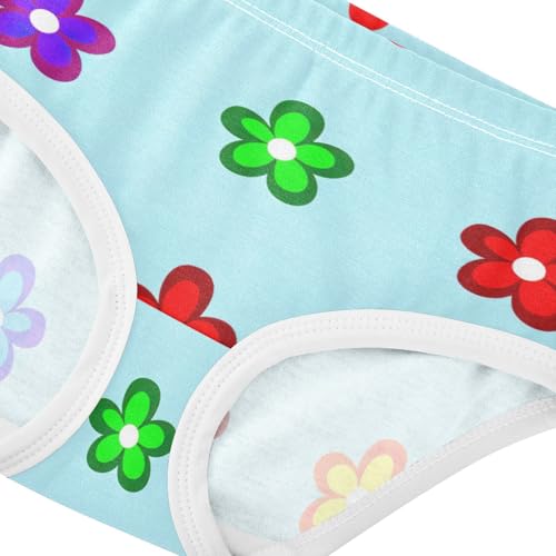Toddler Girls Underwear 2t Cotton Girl Panties Cute Durable Kids Briefs Undies Cute Colorful Flowers Light Blue4