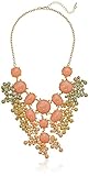 Beaded Cabochon Chain Statement Necklace, 18.5