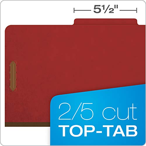 Pendaflex-Recycled-Classification-File-Folders-2-Dividers-2-Embedded-Fasteners-25-Tab-Cut-Legal-Size-Red-Box-of-10-29075R