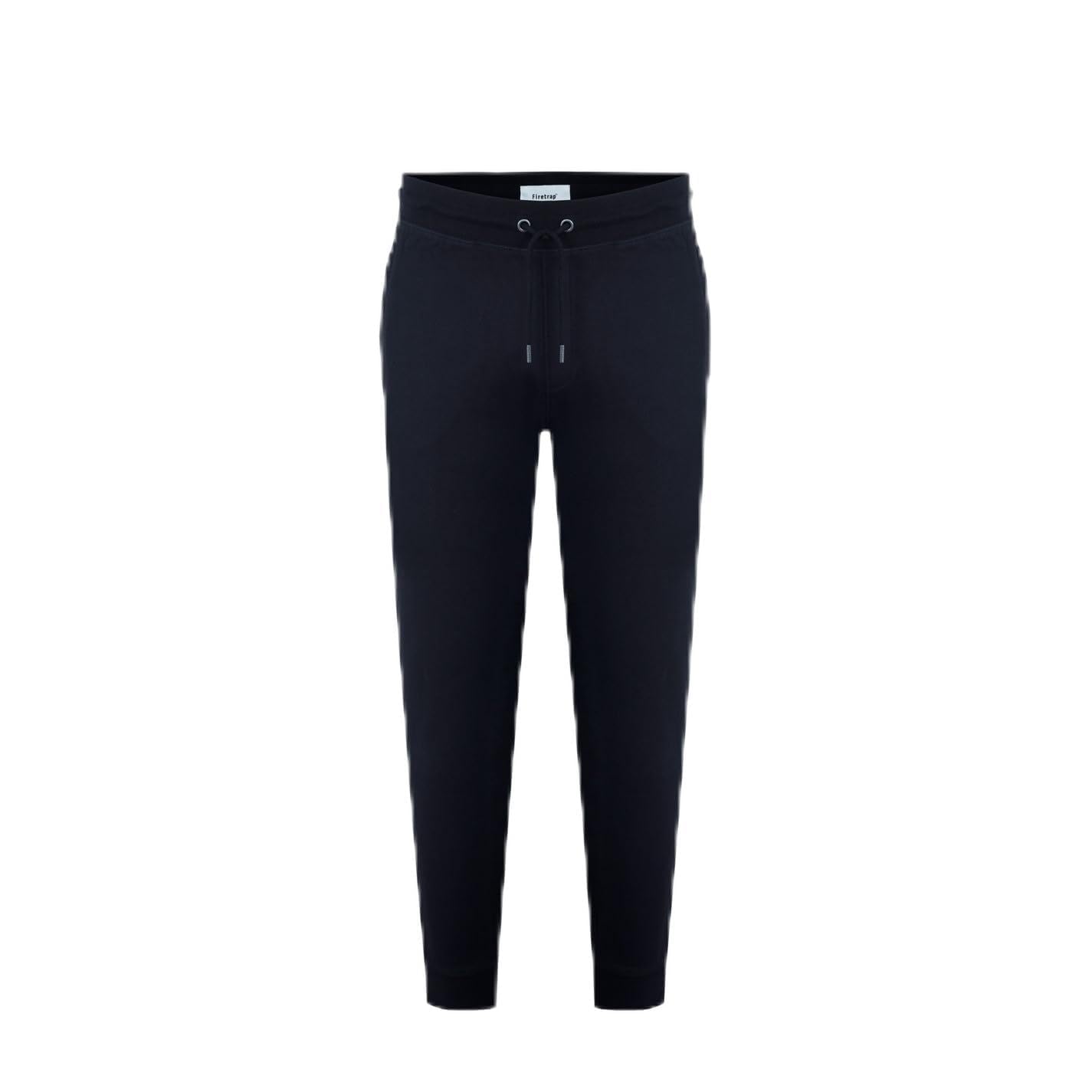 Firetrap Mens Slim Jogging Bottoms Cotton Black S