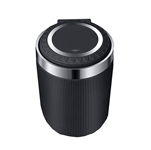 RUFD Cendriers de Voiture Portable pour Renault City K-ZE/Lutecia/Megane/Megane E-Tech Electric, Amovible Cendrier de Voiture Multifonction avec Couvercle avec lumière LED,A Black