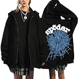 BaeKnyin SP5 Spider Halloween Sudadera con Capucha Negra Retro para adultos-Black2-3XL1