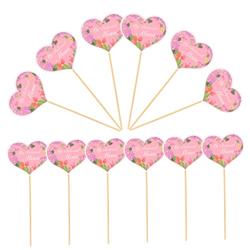 Amosfun 48 Pçs Inserções De Bolo Do Dia Mães Topos De Bolo De Aniversário Para Bolos Topo De Bolo De