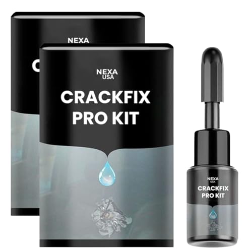 NEXA USA CrackFix Pro Kit Glass Crack Appearance Kit for Windshields & Household Glass Resin-Based Crack & Chip Care Clear Finish Easy DIY Application