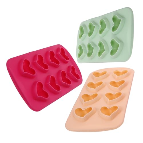 Cabilock 3 Piezas molde de chocolate fabricante de helados bandeja de cubitos de hielo en forma de corazón molde de cubitos de hielo congelador molde de hielo pop bandeja con tapa ice cube