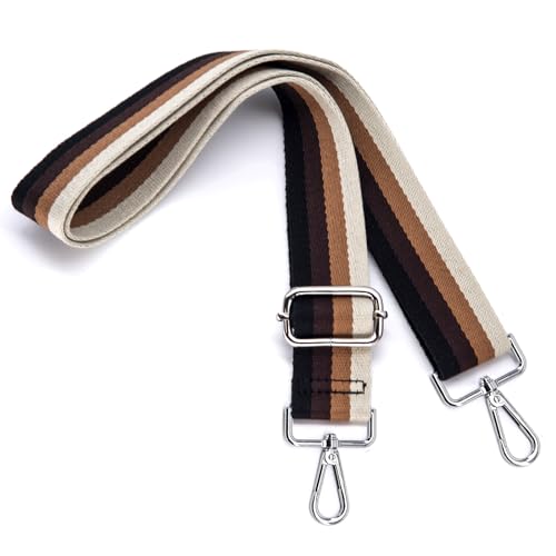 Image of S&loyoe Silver bucklePurse Straps Replacement Crossbody Bag Strap Adjustable Wide Guitar Straps for Handbags 1.5inch (Tricolor03 Silver)