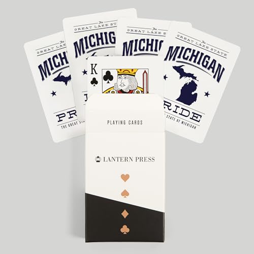 Lantern Press Michigan State Pride, Baraja Póker 52 cartas miniatura 6