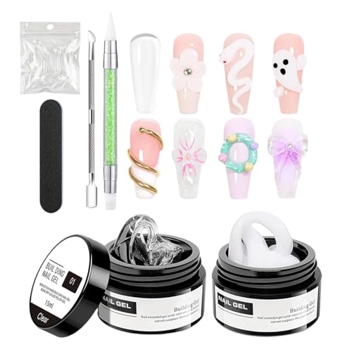 3D Gel para Uñas | Extensión de Uñas | Gel Duro para Manicura - Para Profesionales, Amantes de la Belleza, Estudiantes y Uso en Casa, Salón o Spa