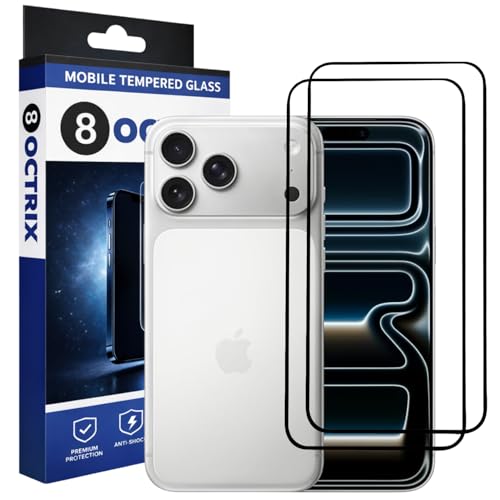 Image of Military-Grade Tempered Glass Screen Protector Compatible for iPhone 17 Pro Max with Edge to Edge Coverage - Case Friendly, Anti-Scratch & Bubble-Free Installation Kit (Pack Of 2)