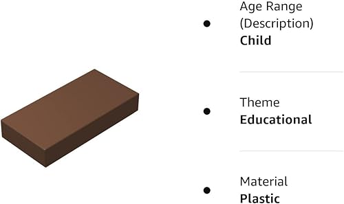 Miniatura 3 de Azulejos de construcción clásicos, azulejos marrones de 1 x 2, 100 piezas, compatibles con piezas y piezas Lego 3069 (color marrón)