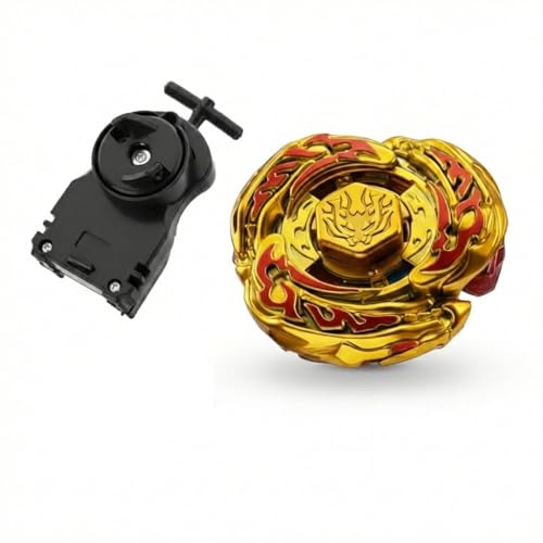 Image of Funstars L-Drago Destroy F:S Metal Fury Spinning Top with String Launcher High-Performance Aluminum Alloy Build, Robust Plastic Components(Gold)