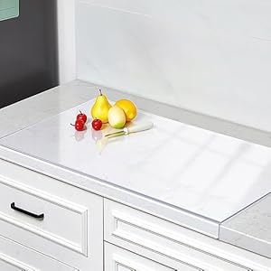 Large Acrylic Cutting Board with Lip Non Slip Clear Cutting Board Chopping Acrylic Countertop Protector Cover Shatter Resistant for Home Restaurant Kitchen Sink Stove (36 x 24 Inch)